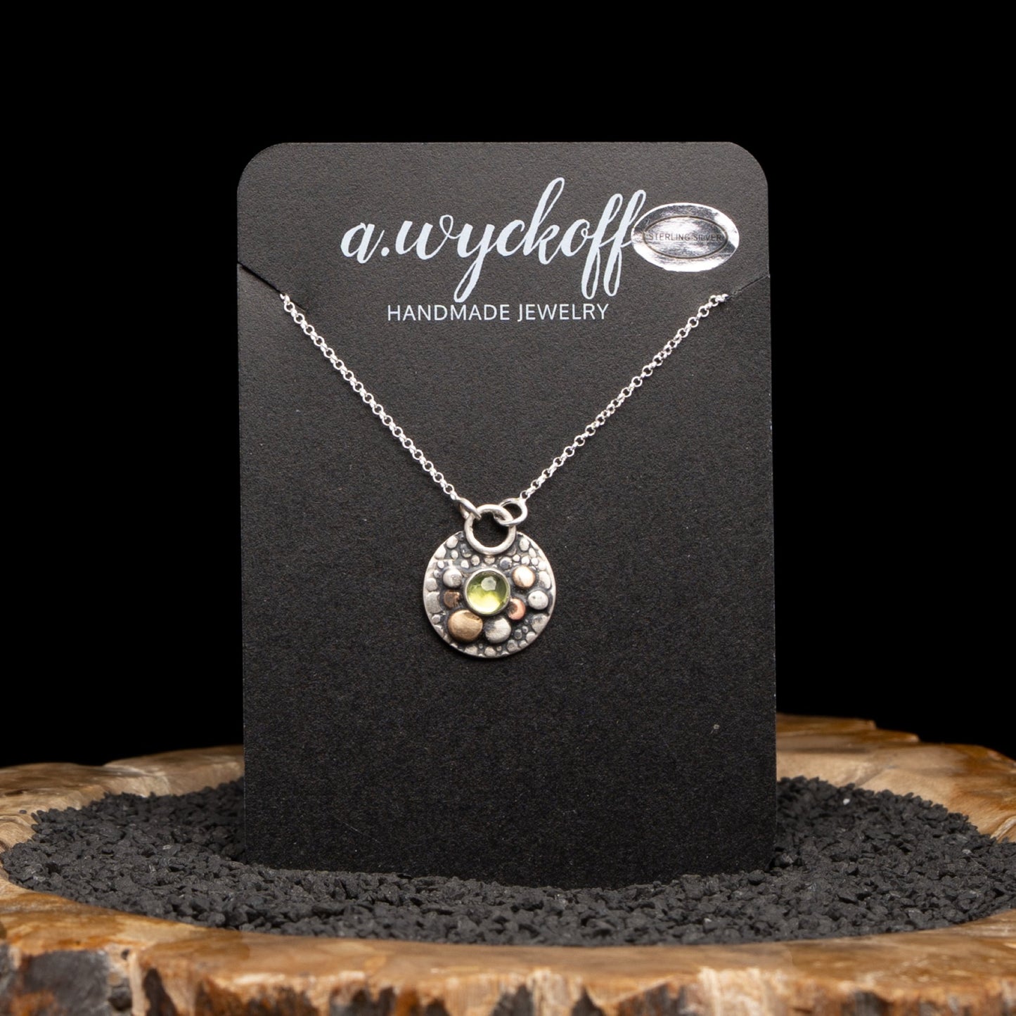 River Rock Peridot Necklace 16"