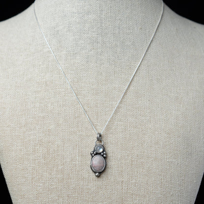 Pink Opal & Moonstone Necklace