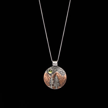 Peridot Silver Mountain Necklace