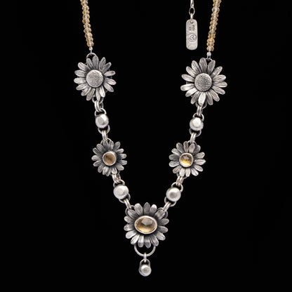 Daisy Chain Citrine Necklace