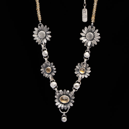 Daisy Chain Citrine Necklace