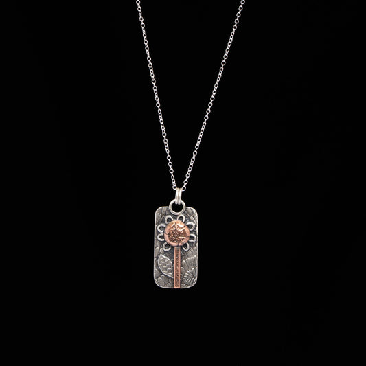 Silver & Copper Flower Necklace
