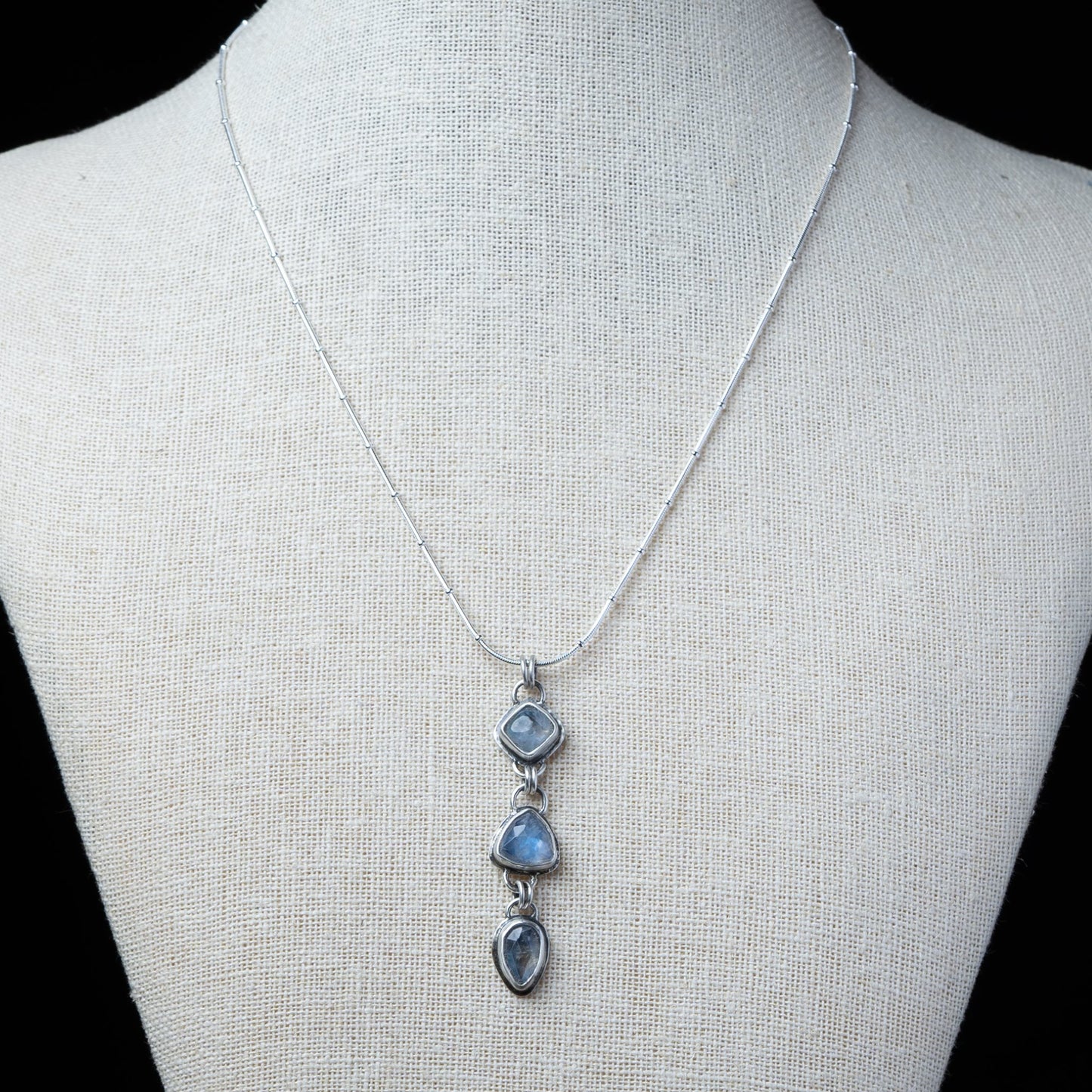 Moonstone Dream Dangle Silver Necklace