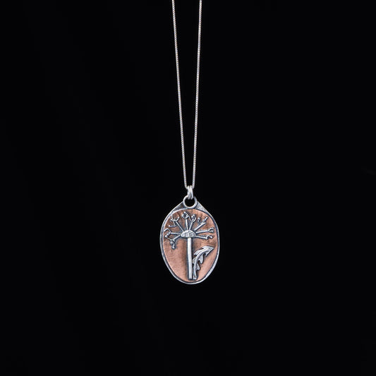 Dandelion Silver & Copper Necklace