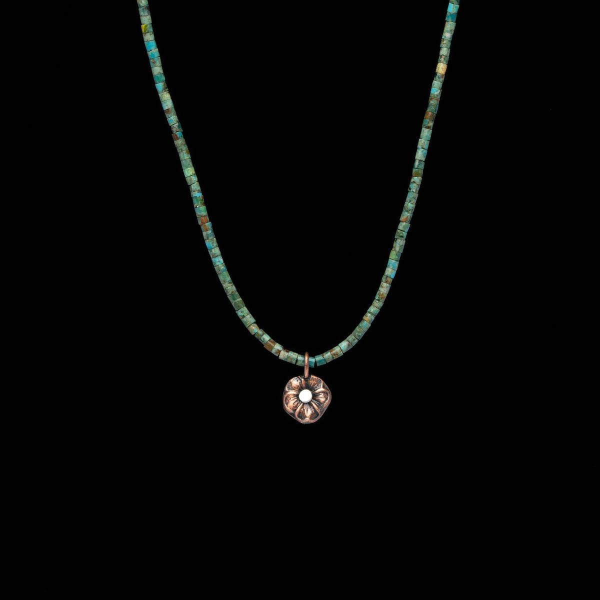 Turquoise Pansy Necklace