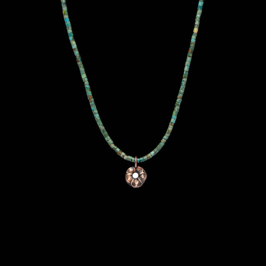 Turquoise Pansy Necklace