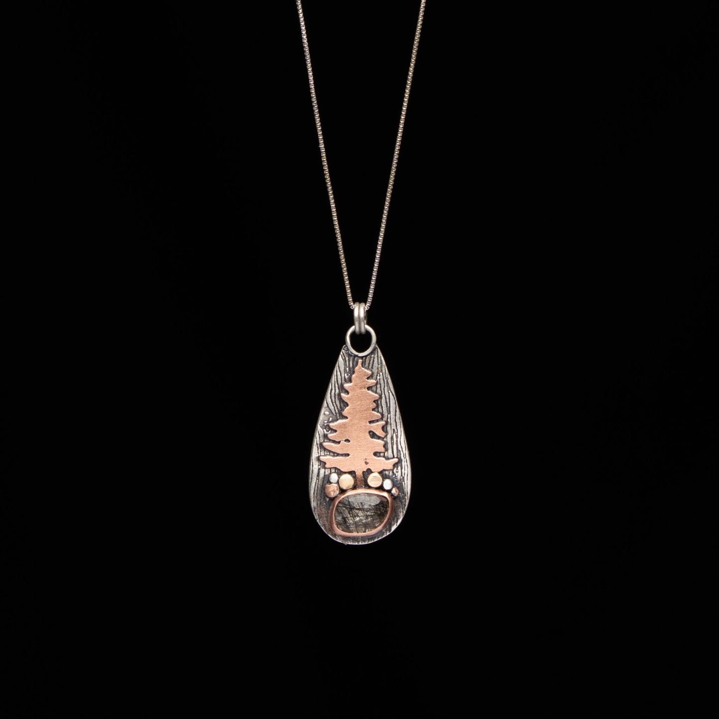Rutilated Quartz Tree Pendant