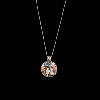 Moonstone Silver Mountain Necklace