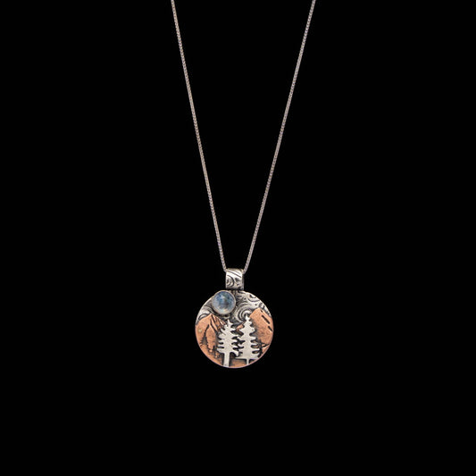 Moonstone Silver Mountain Necklace
