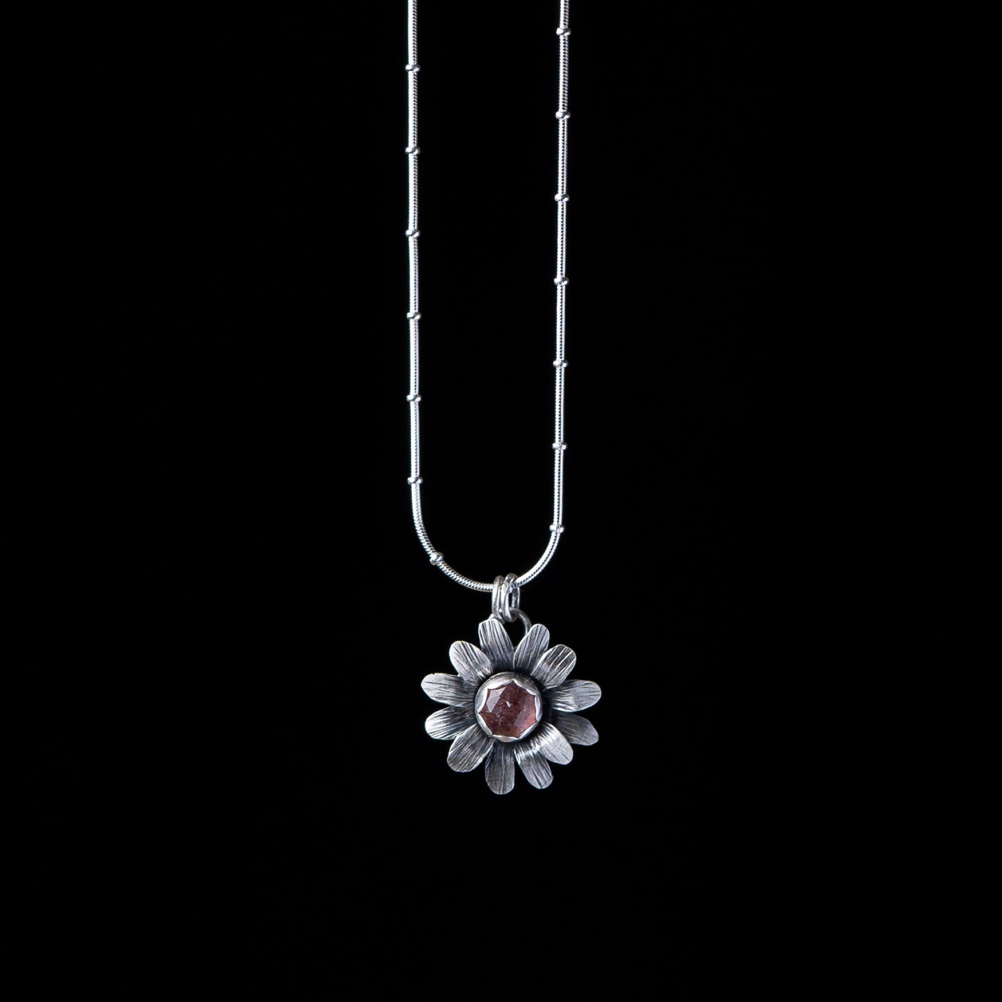 Daisy Strawberry Quartz Necklace