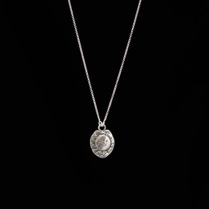 Peridot Monstera Silver Necklace