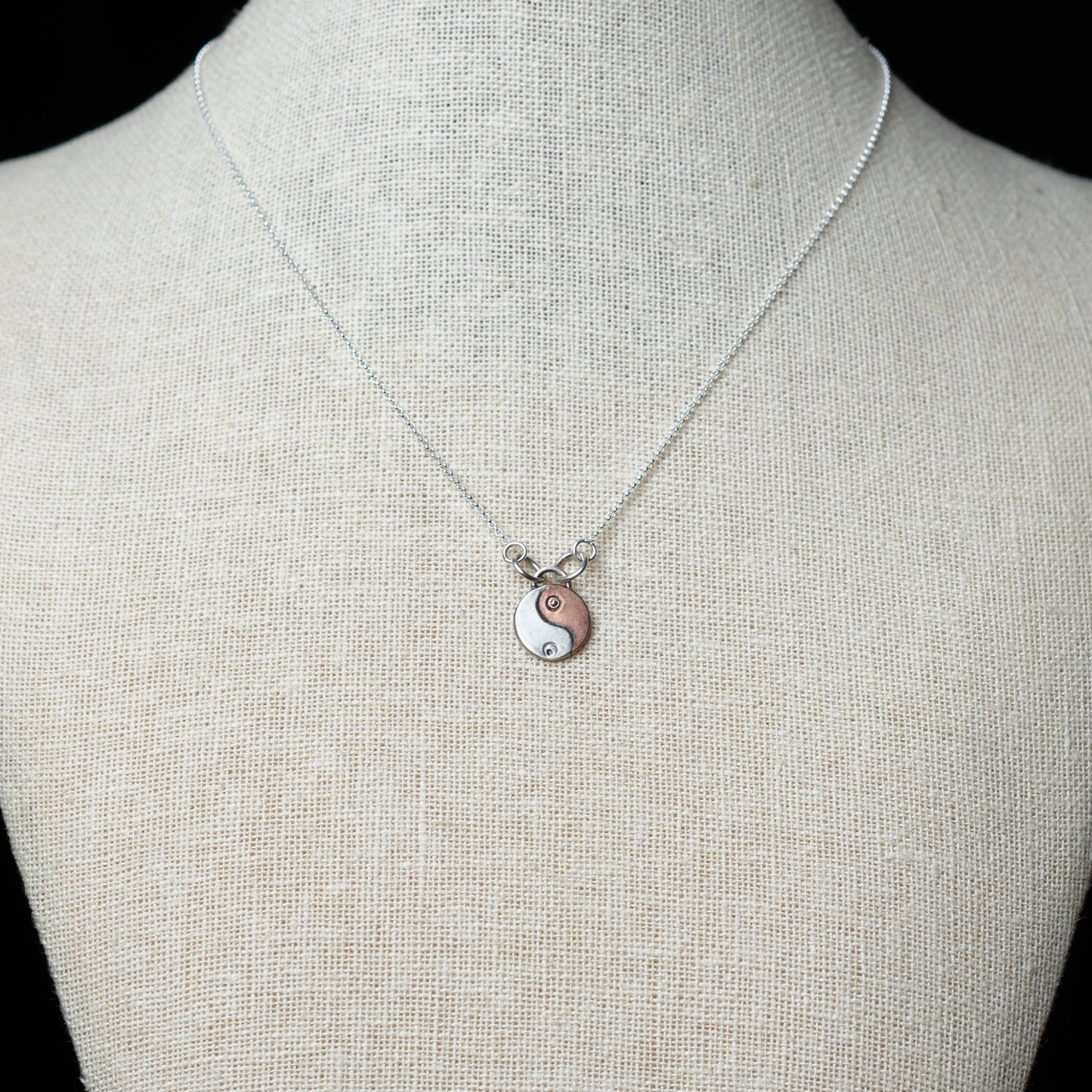 Silver & Copper Ying Yang Necklace