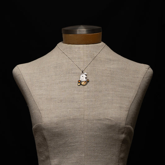 Citrine & Carnelian Quail Necklace