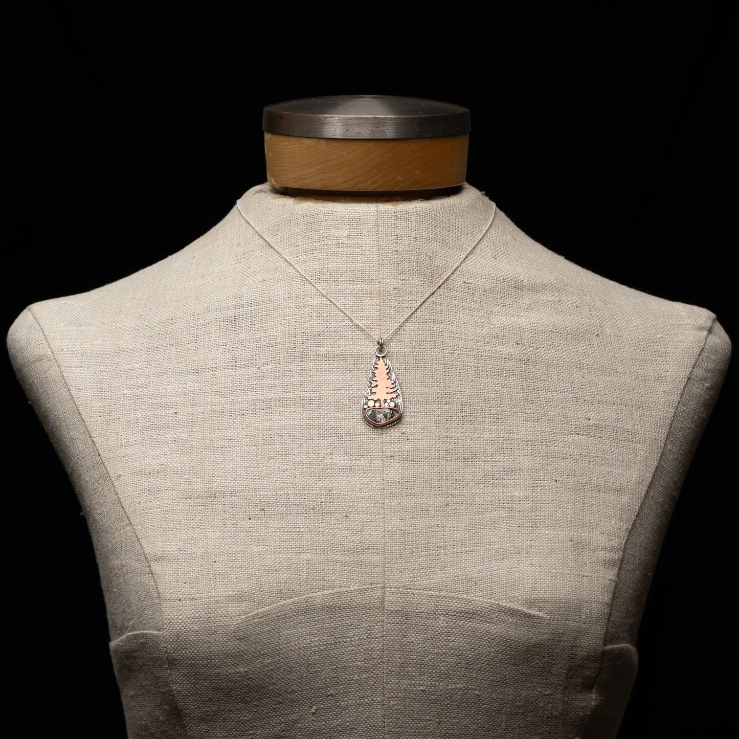 Rutilated Quartz Tree Pendant