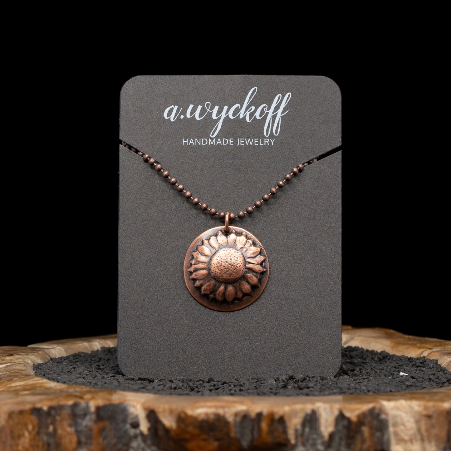 Copper Sunflower Necklace