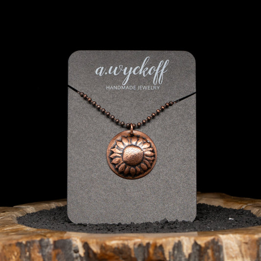 Copper Sunflower Necklace