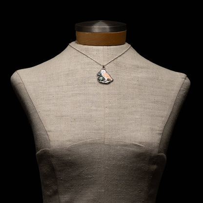 Tourmaline & Aquamarine Barn Owl Pendant