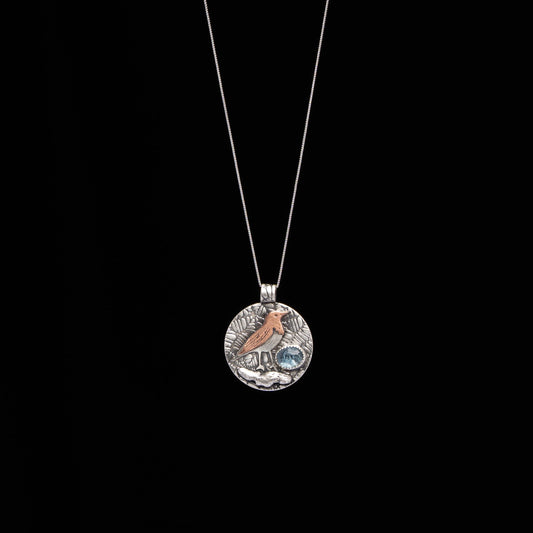 Aquamarine Robin Necklace