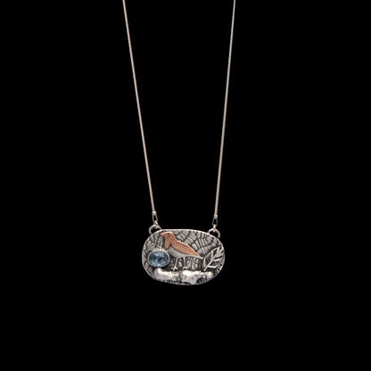Aquamarine Robin Necklace