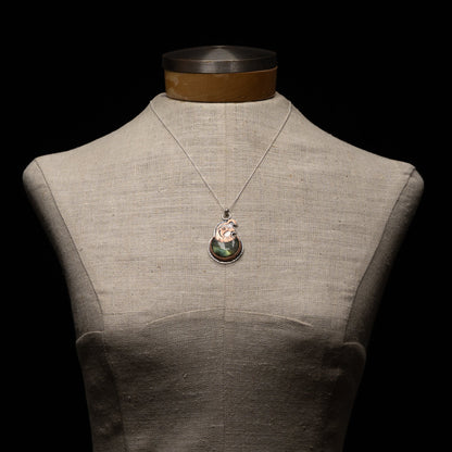 Green Labradorite Quail Necklace