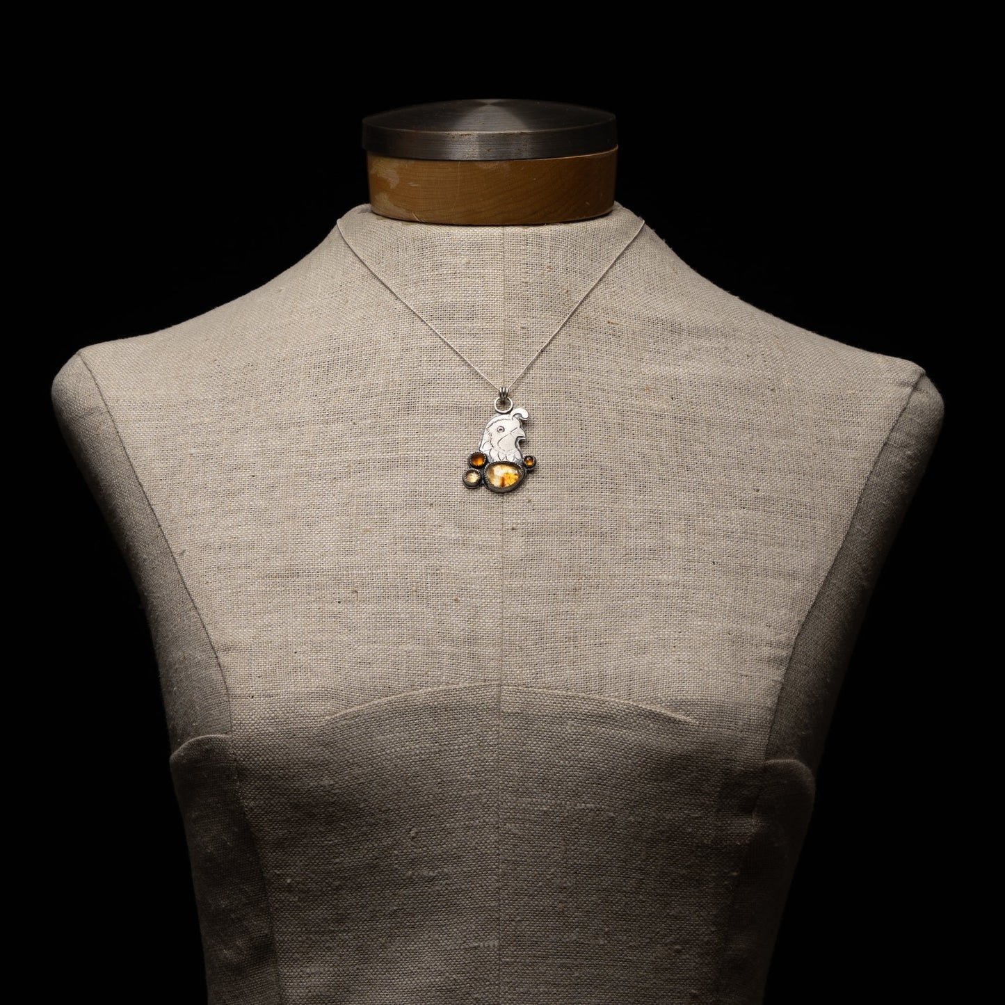 Citrine & Carnelian Quail Necklace