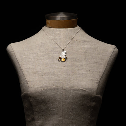 Citrine & Carnelian Quail Necklace