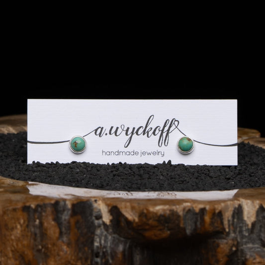 Turquoise 6mm Silver Post Earrings