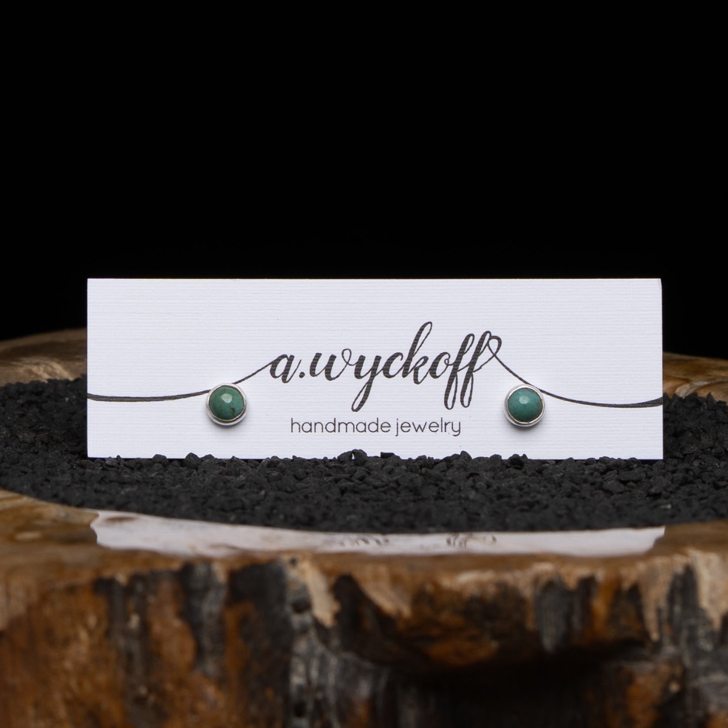 Turquoise 5mm Silver Post Earrings