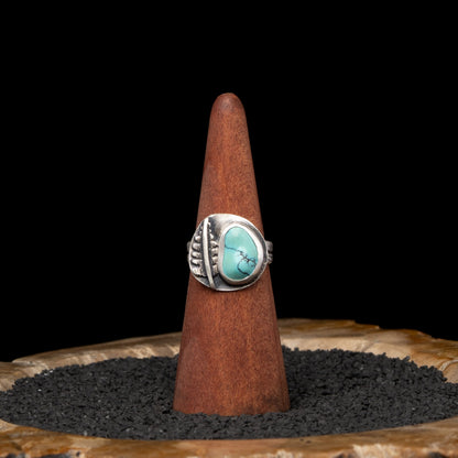 Turquoise Fern Ring Sz 9.5
