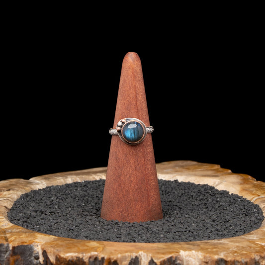 Labradorite Silver Ring sz 8.25