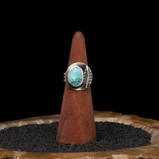 Turquoise Fern Ring sz 7.5