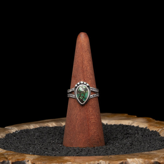 Turquoise Silver Ring sz 10.5