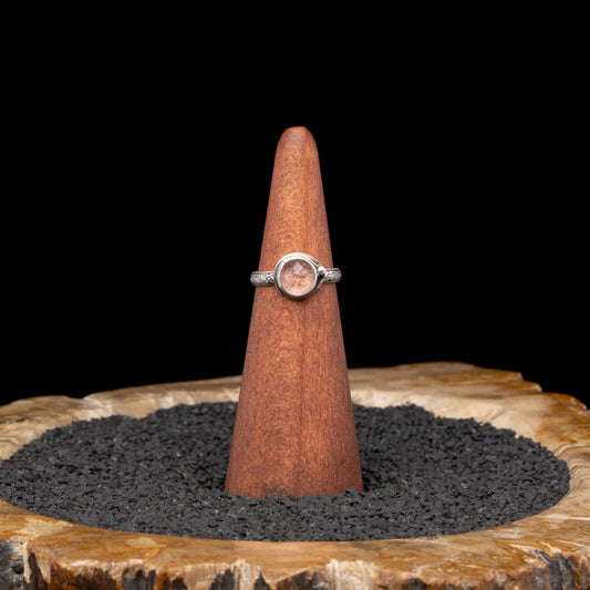 Strawberry Quartz Silver Ring sz 6