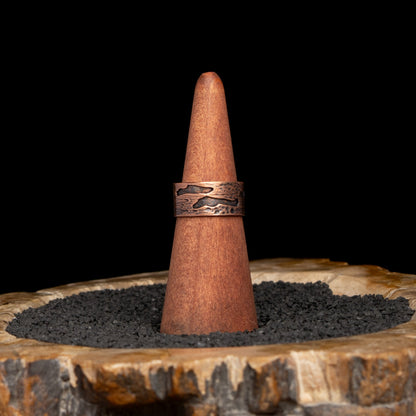 Copper Birch Bark Ring Size 9.5