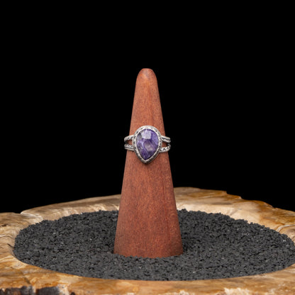 Charolite Silver Ring sz 7