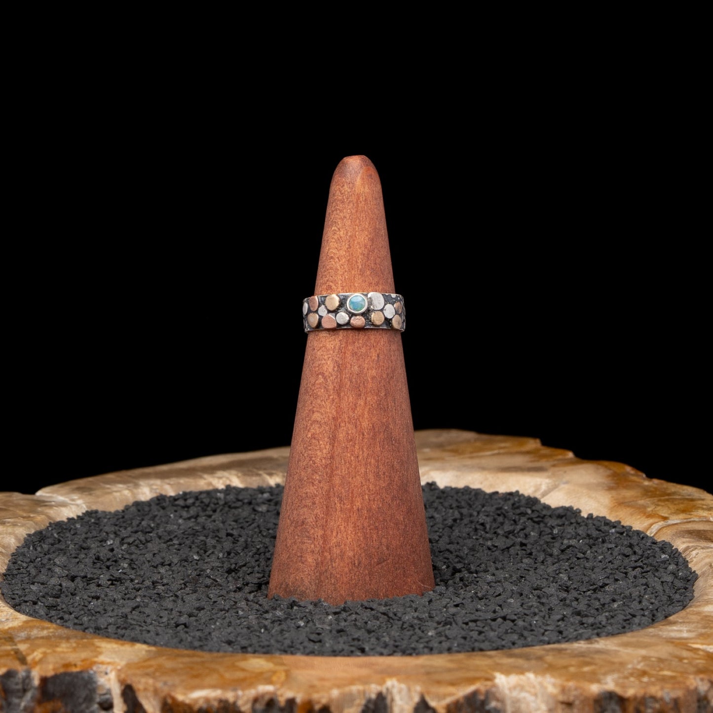 Opal River Rock Ring sz 5.5