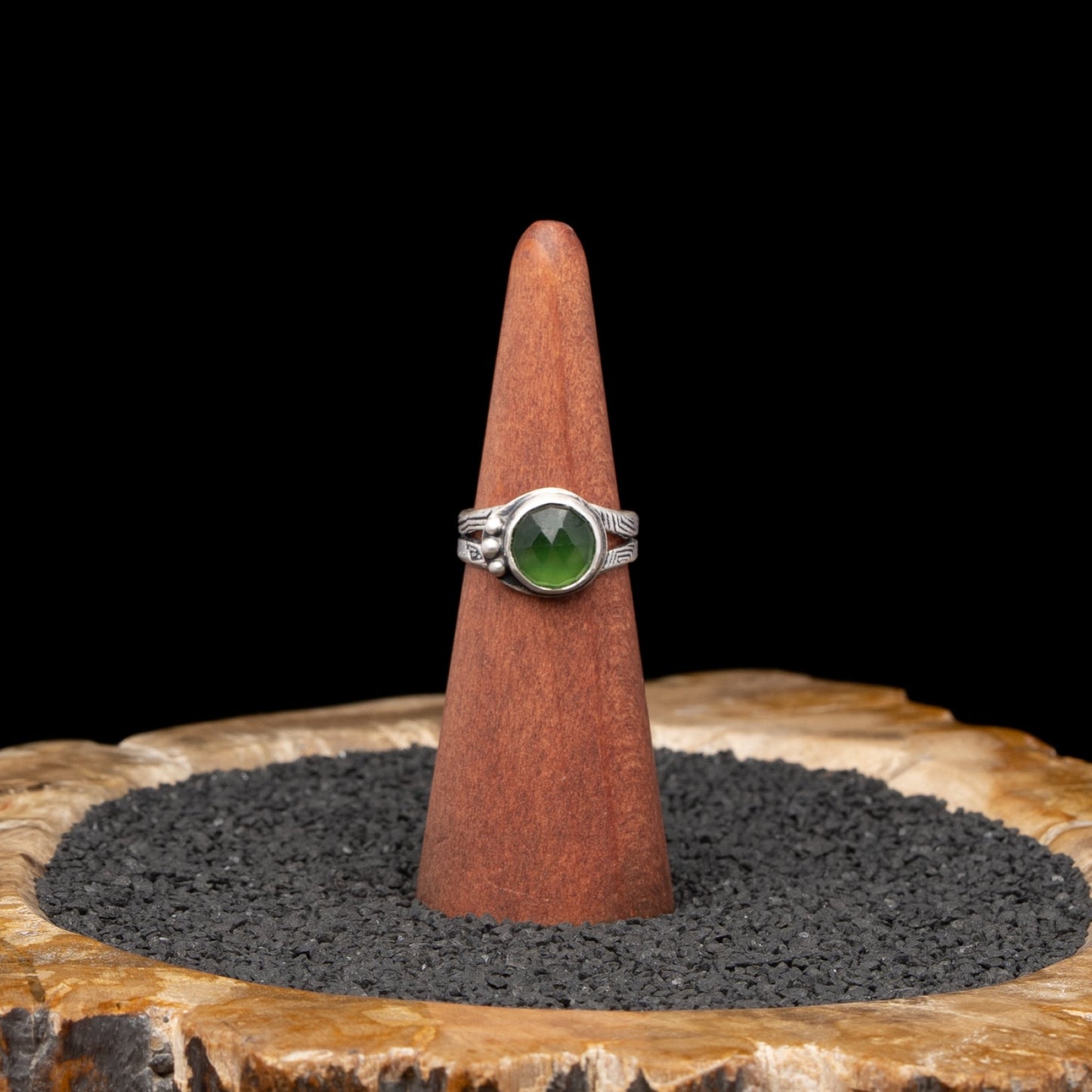 Serpentine Silver Ring sz 8.5