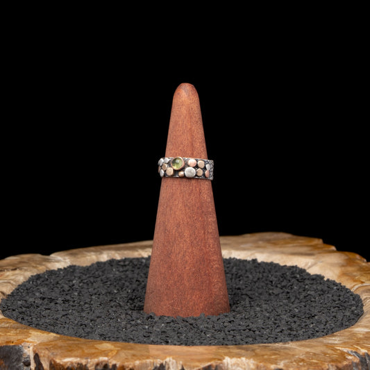 Peridot River Rock Ring sz 6