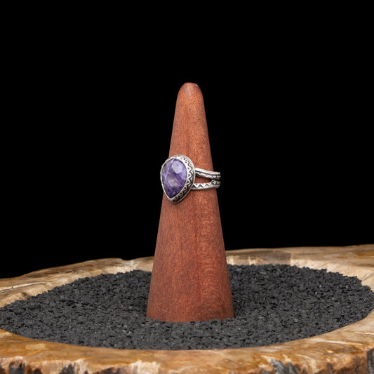 Charolite Silver Ring sz 7