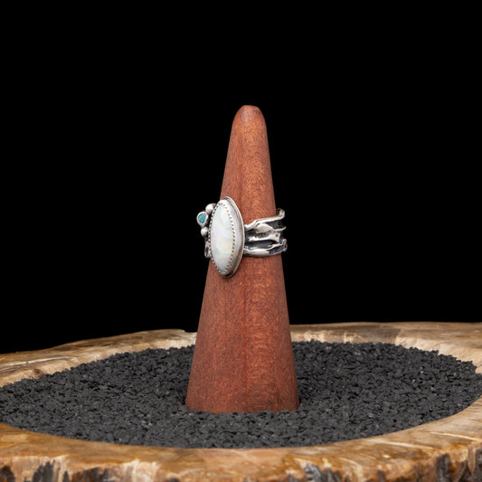 Double Opal Ring sz 8