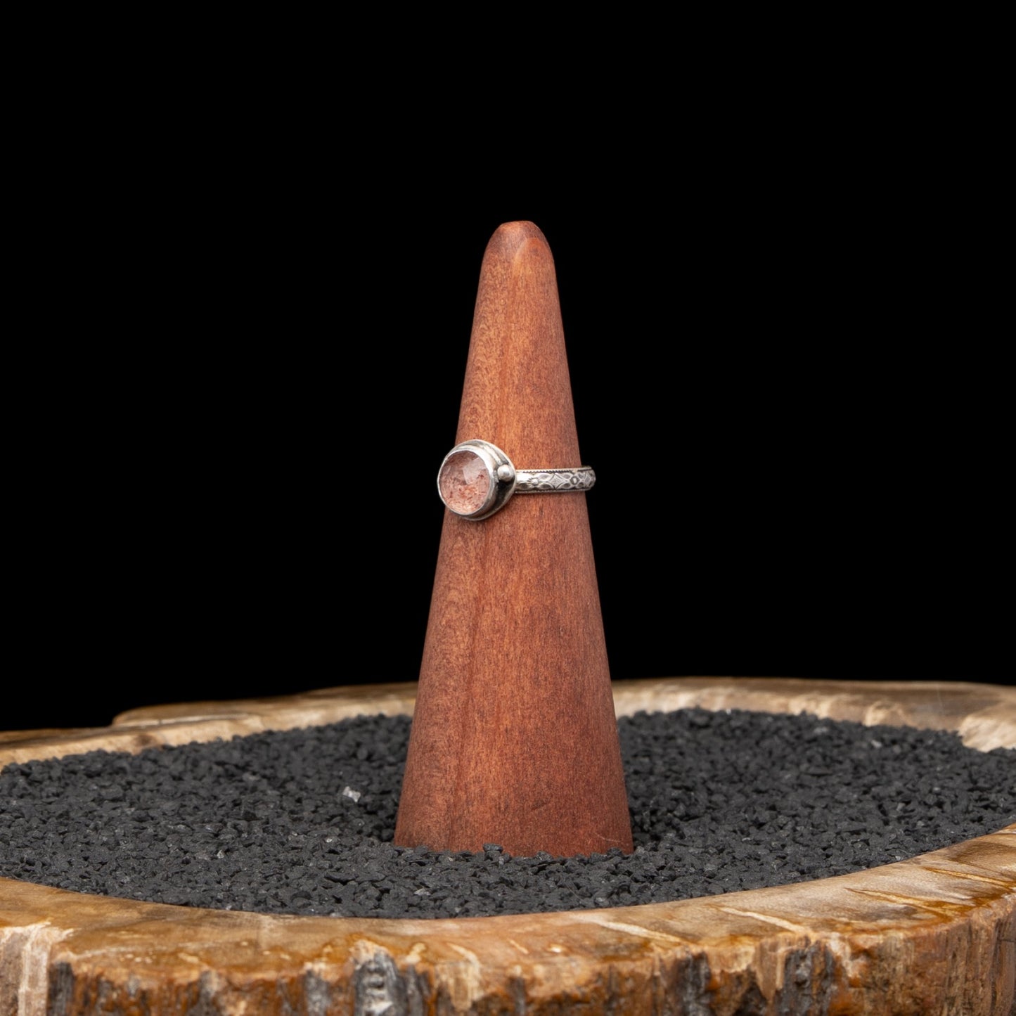 Strawberry Quartz Silver Ring sz 6