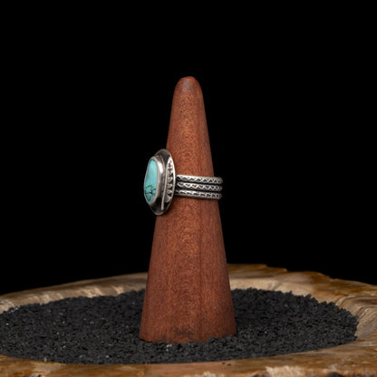 Turquoise Fern Ring sz 7.5