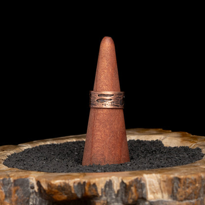 Copper Birch Bark Ring Size 9.5