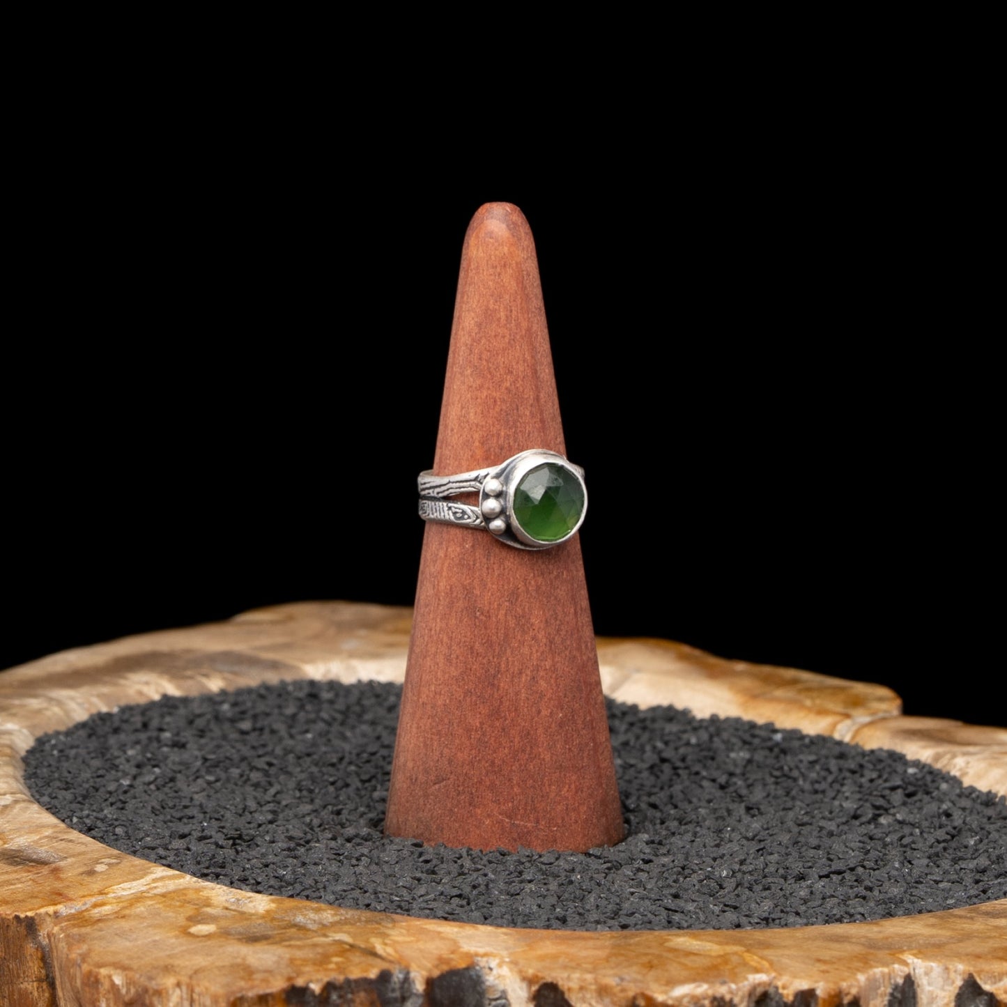 Serpentine Silver Ring sz 8.5