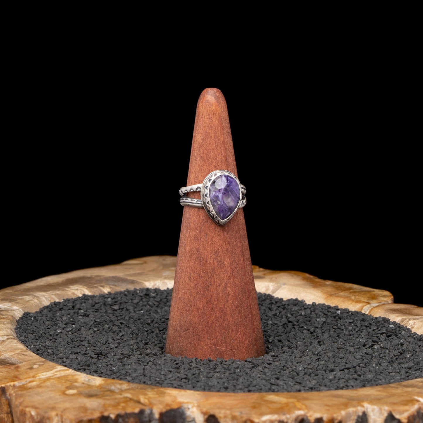 Charolite Silver Ring sz 7