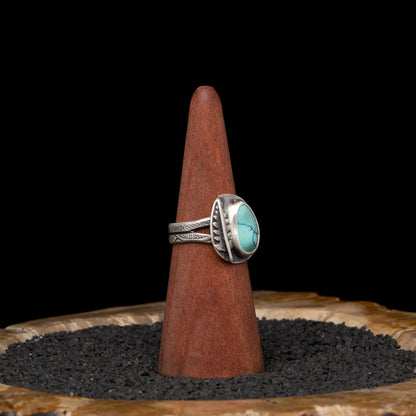Turquoise Fern Ring Sz 9.5
