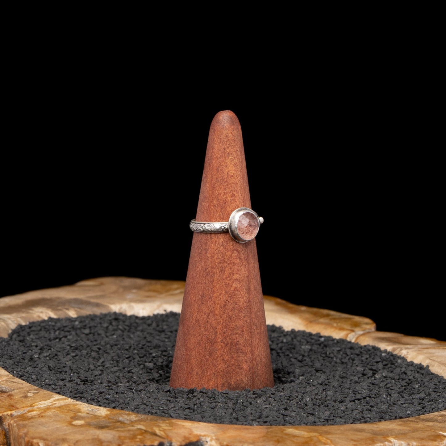 Strawberry Quartz Silver Ring sz 6