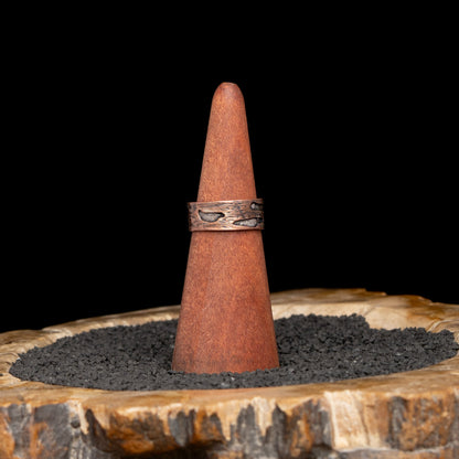 Copper Birch Bark Ring Size 8.5