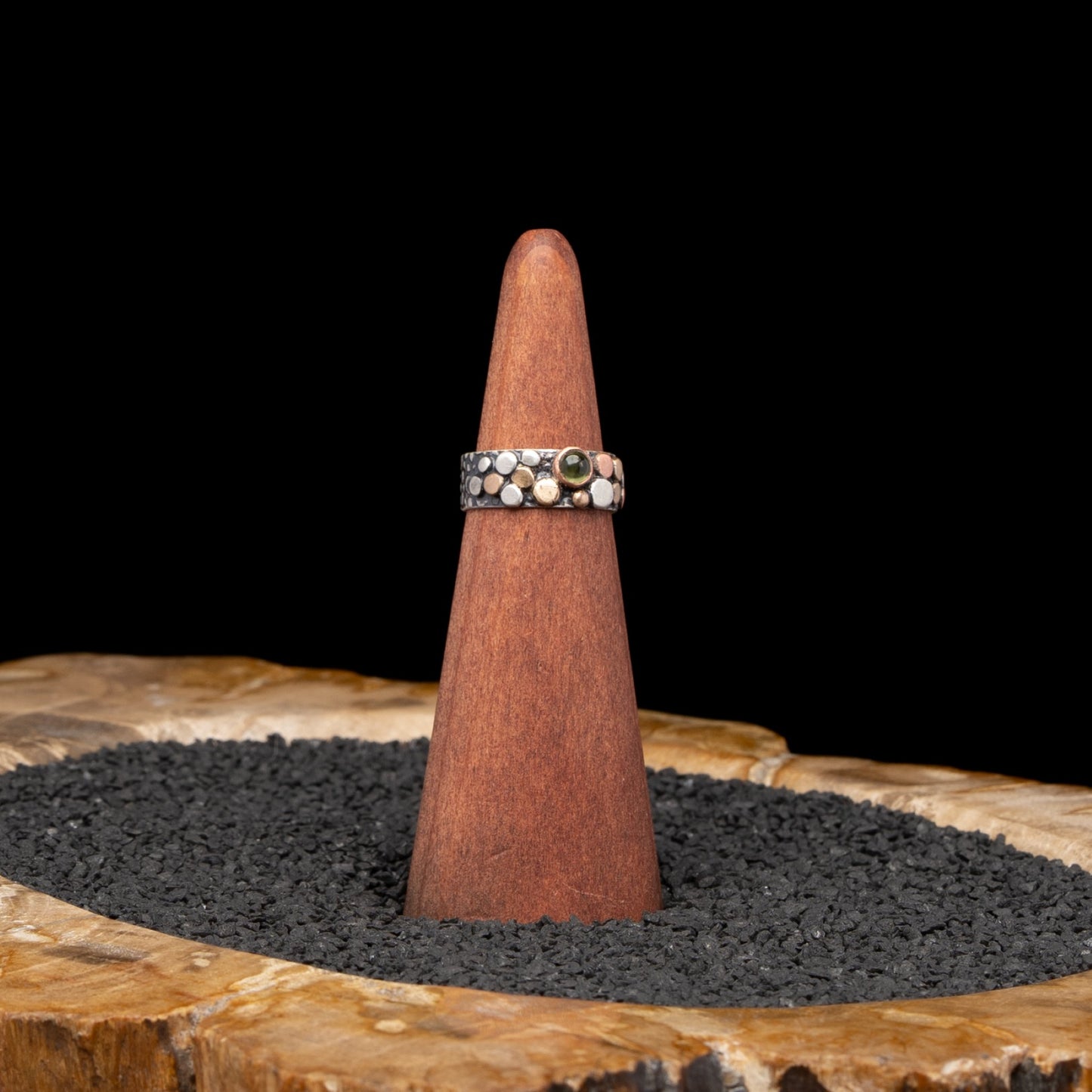 Peridot River Rock Ring sz 6