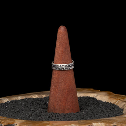 Turquoise Silver Fern Ring sz 8.5